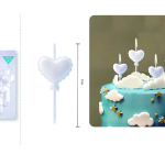 Velas de corazón blancas (5 unidades, 3 cm)