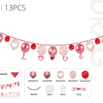 Bandera de San Valentín 13 piezas 4 metros