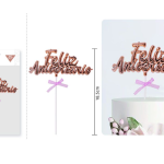 Adorno de Feliz Cumpleaños en Oro Rosa de 18,5 cm