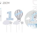 Adorno para 1 año azul, 6 piezas, 20 cm