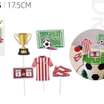 Adorno de fútbol de feliz cumpleaños, 5 piezas, 17,5 cm