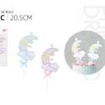 Adorno de luna con nube de feliz cumpleaños de 20,5 cm