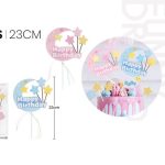 Adorno para bebé Feliz Cumpleaños 23cm 6 piezas.