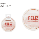 Plato Tarjeta Feliz Cumpleaños 16cm 6 Piezas