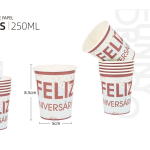 Vasos de papel de feliz cumpleaños (6 unidades)