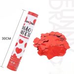 Cañón de confeti con corazones 30cm