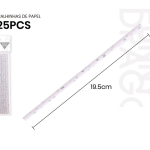 Pajitas de papel blancas con estrellas plateadas de 19,5 cm