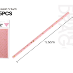 Pajitas de papel rosa con estrellas doradas 19 cm 2