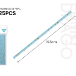 Pajitas de papel azules con estrellas doradas 19 cm 2