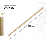 Pajitas de papel doradas de 19 cm, 25 unidades