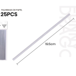 Pajitas de papel plateadas de 19 cm, 25 unidades