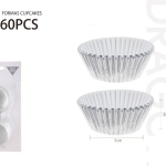 Molde de papel para cupcakes plateado de 11 cm, 60 unidades