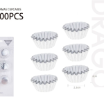 Molde de papel para mini cupcakes plateado de 6 cm, 100 unidades