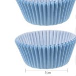 Molde de papel para cupcakes azul, paquete de 11 x 3 x 5 cm.