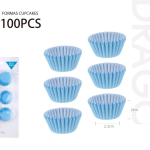 Molde de papel para mini cupcakes azul 6cm 100 uds