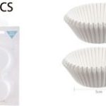 Molde de papel para cupcakes blanco de 11 x 3 x 5 cm