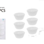Molde de papel para mini cupcakes blanco de 6 cm, 100 unidades