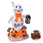 Fantasma de cerámica de Halloween con lámpara 1