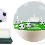 Velas con motivos de fútbol, ​​8 unidades.