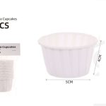 Molde de papel blanco apto para horno de 5 x 4 cm (paquete de 20)