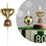 Velas con motivos de fútbol, ​​5 unidades.