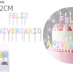 Velas de colores de Feliz Cumpleaños 16 piezas 5 cm