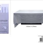 Mantel de plástico plateado 137x274cm