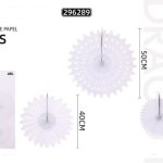 Roseta de papel blanco 30cm/40cm/50cm 3 P