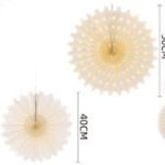 Roseta de papel perlado 30cm/40cm/50cm 3 P