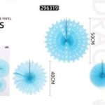 Roseta de papel azul 30cm/40cm/50cm 3 piezas