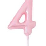 Vela de cumpleaños rosa claro Nº4 5cm