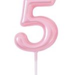 Vela de Cumpleaños Rosa Claro Nº5 5cm