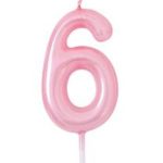 Vela de Cumpleaños Rosa Claro Nº6 5cm
