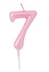 Vela de cumpleaños rosa claro Nº7 5cm