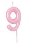 Vela de Cumpleaños Rosa Claro Nº9 5cm