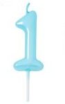 Vela de Cumpleaños Azul Claro Nº1 5cm