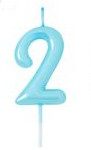 Vela de Cumpleaños Azul Claro Nº2 5cm