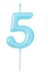 Vela de Cumpleaños Azul Claro Nº5 5cm