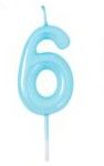 Vela de Cumpleaños Azul Claro Nº6 5cm