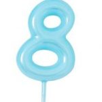 Vela de Cumpleaños Azul Claro Nº8 5cm