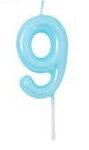 Vela de Cumpleaños Azul Claro Nº9 5cm