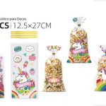 Bolsa de PP con lazos con motivo de unicornio para dulces 1
