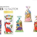 Bolsa de PP con lazos con motivo de dinosaurio para dulces 12,5 x 2
