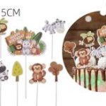 Adorno para tarta con temática de safari, 7 piezas