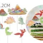 Adorno para tarta con temática de dinosaurio, 7 piezas.
