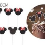 Adorno para tarta con motivo Minie, 6 piezas.