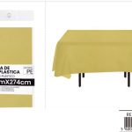 Mantel de plástico dorado 137x274cm