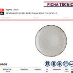 Plato PEARL Porcelana Beige 28x3,5cm