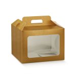 Caja con ventana dorada de 245 x 245 x 180 mm