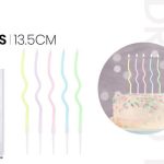 Vela fina retorcida colores pastel 13,5 cm 5 piezas